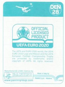 2020 Panini UEFA Euro 2020 International Stickers Preview #DEN28 Robert Skov Back