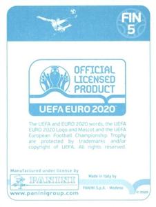2020 Panini UEFA Euro 2020 International Stickers Preview #FIN5 Finland Back