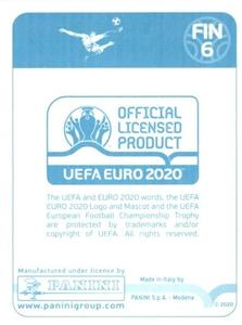 2020 Panini UEFA Euro 2020 International Stickers Preview #FIN6 Tim Sparv Back