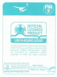 2020 Panini UEFA Euro 2020 International Stickers Preview #FIN7 Lukas Hradecky Back