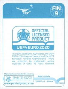 2020 Panini UEFA Euro 2020 International Stickers Preview #FIN9 Anssi Jaakkola Back