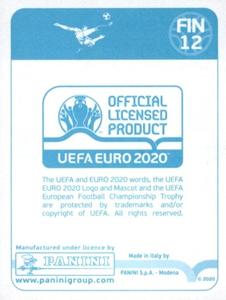 2020 Panini UEFA Euro 2020 International Stickers Preview #FIN12 Jere Uronen Back