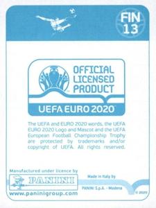 2020 Panini UEFA Euro 2020 International Stickers Preview #FIN13 Paulus Arajuuri Back