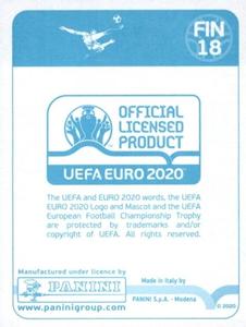 2020 Panini UEFA Euro 2020 International Stickers Preview #FIN18 Robin Lod Back