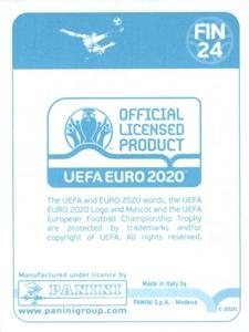 2020 Panini UEFA Euro 2020 International Stickers Preview #FIN24 Teemu Pukki Back