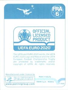 2020 Panini UEFA Euro 2020 International Stickers Preview #FRA6 Hugo Lloris Back
