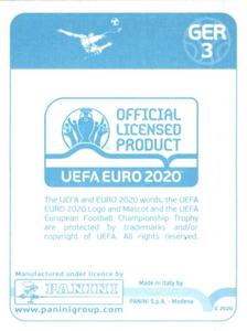 2020 Panini UEFA Euro 2020 International Stickers Preview #GER3 Germany Back