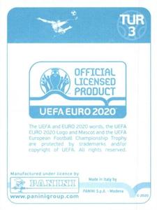 2020 Panini UEFA Euro 2020 International Stickers Preview #TUR3 Turkey Back