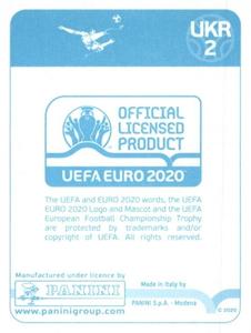 2020 Panini UEFA Euro 2020 International Stickers Preview #UKR2 Ukraine Back