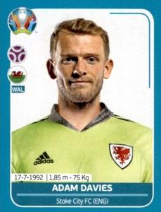 2020 Panini UEFA Euro 2020 International Stickers Preview #WAL9 Adam Davies Front