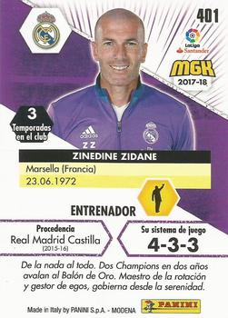2017-18 Panini Megacracks LaLiga #401 Zinedine Zidane Back