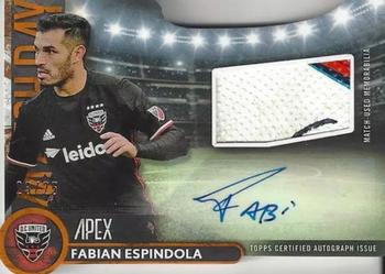 2016 Topps Apex MLS - Match Day Die Cut Autograph Relics Orange #MDAR-FE Fabian Espindola Front