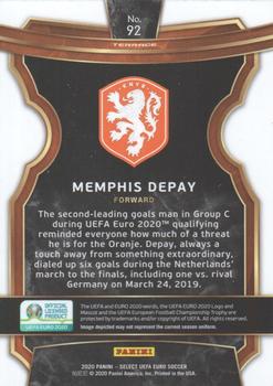 2020 Panini Select UEFA Euro #92 Memphis Depay Back