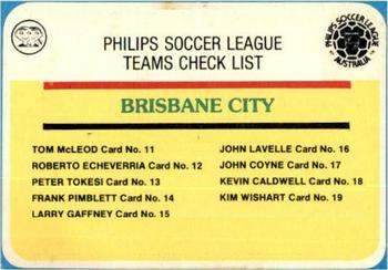 1978 Scanlens Philips Soccer League Australia - Team Checklists #NNO Checklist Front