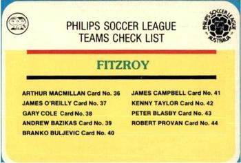 1978 Scanlens Philips Soccer League Australia - Team Checklists #NNO Checklist Front