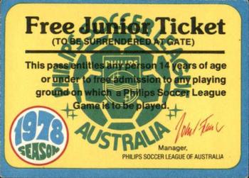 1978 Scanlens Philips Soccer League Australia - Team Checklists #NNO Checklist Back