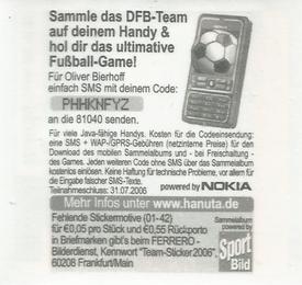 2006 Ferrero WM 2006 DFB Team #28 Oliver Bierhoff Back