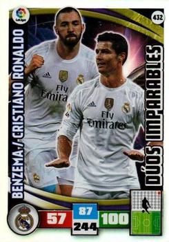 2015-16 Panini Adrenalyn XL Liga BBVA #432 Karim Benzema / Cristiano Ronaldo Front