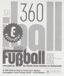 2005-06 Panini Fussball Bundesliga Stickers #360 Borussia Mönchengladbach Back