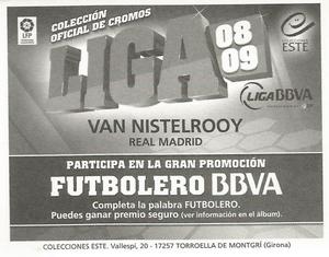 2008-09 Panini Este Spanish Liga #222 Ruud Van Nistelrooy Back