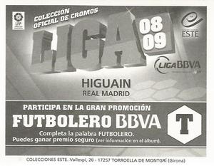 2008-09 Panini Este Spanish Liga #224 Gonzalo Higuain Back