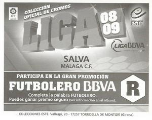 2008-09 Panini Este Spanish Liga #243 Salva Ballesta Back