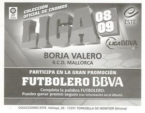 2008-09 Panini Este Spanish Liga #260 Borja Valero Back
