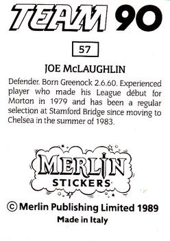 1990 Merlin Team 90 #57 Joe McLaughlin Back