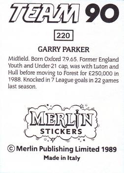 1990 Merlin Team 90 #220 Garry Parker Back