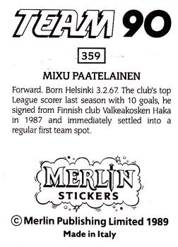 1990 Merlin Team 90 #359 Mixu Paatelainen Back