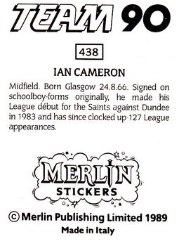 1990 Merlin Team 90 #438 Ian Cameron Back