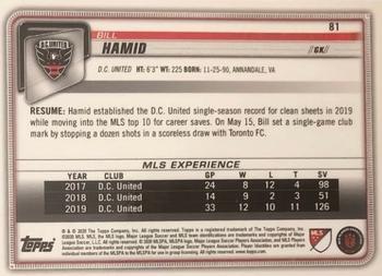 2020 Bowman MLS #81 Bill Hamid Back