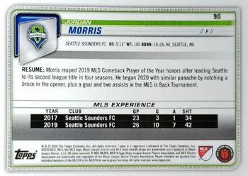 2020 Bowman MLS #90 Jordan Morris Back