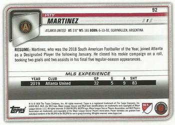 2020 Bowman MLS #92 Pity Martinez Back