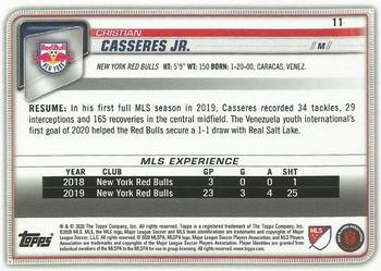 2020 Bowman MLS - Blue #11 Cristian Casseres Jr. Back
