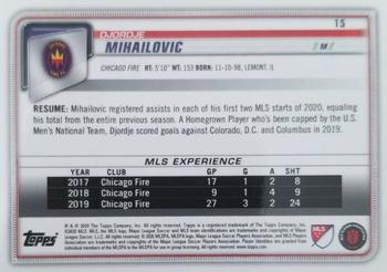 2020 Bowman MLS - Blue #15 Djordje Mihailovic Back