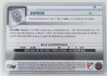 2020 Bowman MLS - Blue #26 Ryan Raposo Back