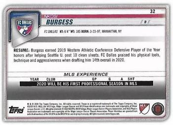 2020 Bowman MLS - Blue #32 Nkosi Burgess Back