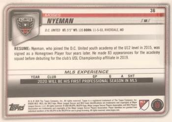 2020 Bowman MLS - Yellow #36 Moses Nyeman Back