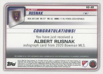 2020 Bowman MLS - Autographs #AU-AR Albert Rusnak Back