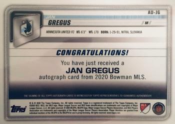 2020 Bowman MLS - Autographs #AU-JG Jan Gregus Back
