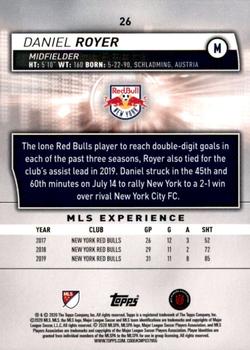 2020 Topps MLS #26 Daniel Royer Back