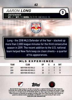 2020 Topps MLS #42 Aaron Long Back