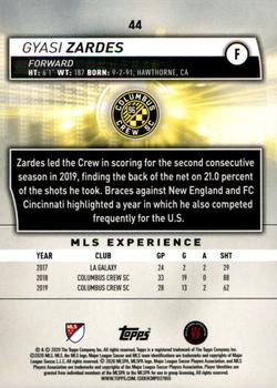 2020 Topps MLS #44 Gyasi Zardes Back