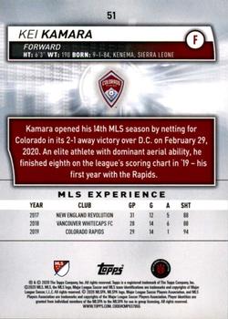 2020 Topps MLS #51 Kei Kamara Back