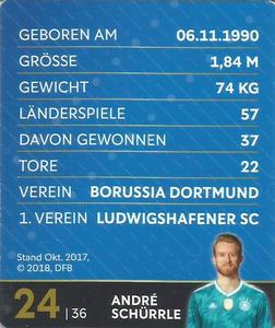 2018 REWE Weltmeister Sonderalbum DFB #24 Andre Schurrle Back