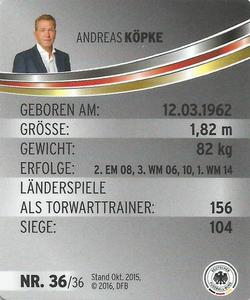 2016 REWE Offizielles DFB #36 Andreas Köpke Back