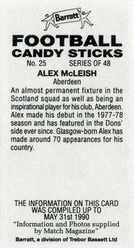 1990-91 Barratt Football Candy Sticks #25 Alex McLeish Back
