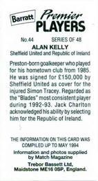 1994 Barratt Premier Players #44 Alan Kelly Back