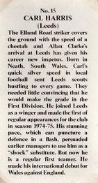 1981 Shoot Magazine Top 20 Strikers #15 Carl Harris Back